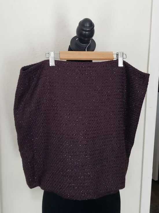 Calvin Klein Sparkle Knit A-Line Skirt - Wine - Picture 3 of 11